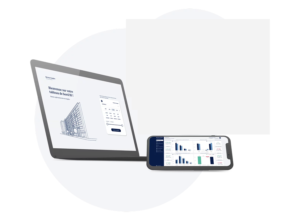 illustration de l'application Berney Insights sur tablette et mobile